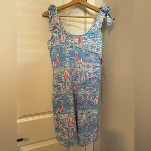 Lilly Pulitzer Rivers Dress with Blue and Pink Sailboats